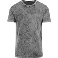 Grey-Black - Front - Build Your Brand Mens Acid Washed Tee