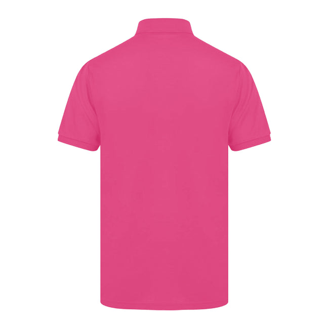 Fuchsia - Back - Henbury Mens Short Sleeved 65-35 Pique Polo Shirt
