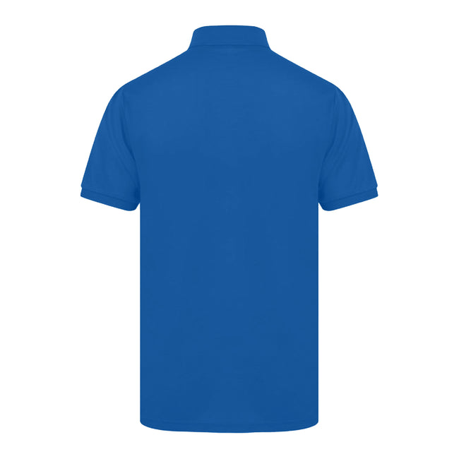 Royal - Back - Henbury Mens Short Sleeved 65-35 Pique Polo Shirt