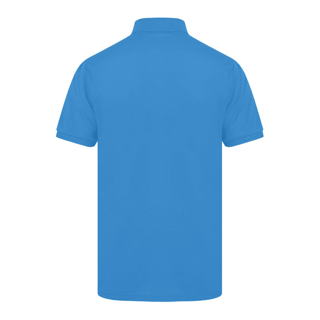 Sapphire Blue - Back - Henbury Mens Short Sleeved 65-35 Pique Polo Shirt