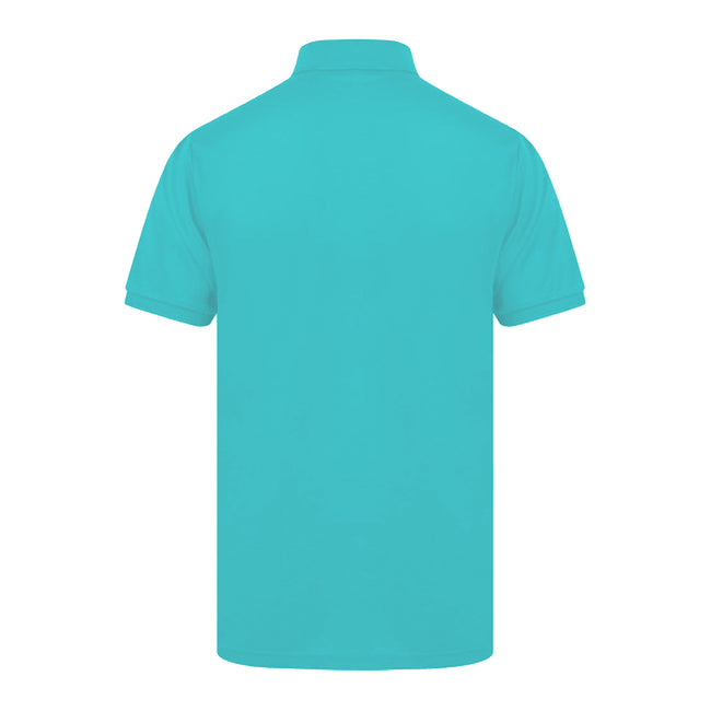 Turquoise - Back - Henbury Mens Short Sleeved 65-35 Pique Polo Shirt