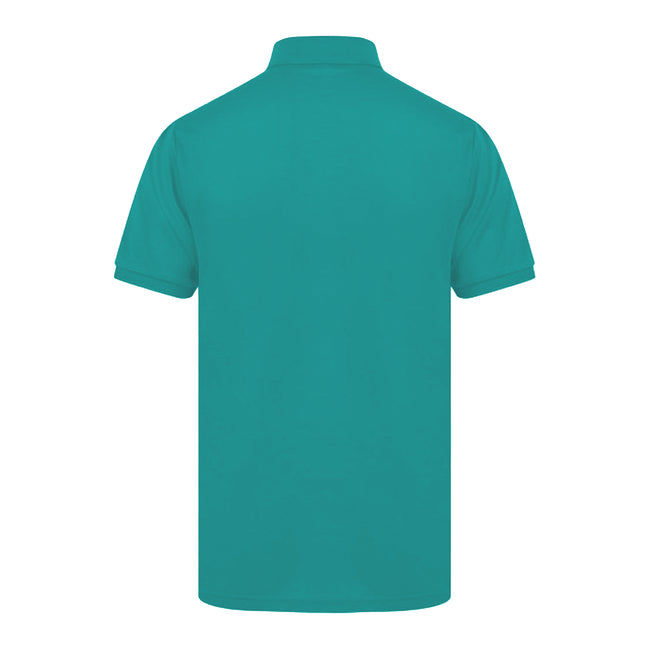 Jade - Back - Henbury Mens Short Sleeved 65-35 Pique Polo Shirt