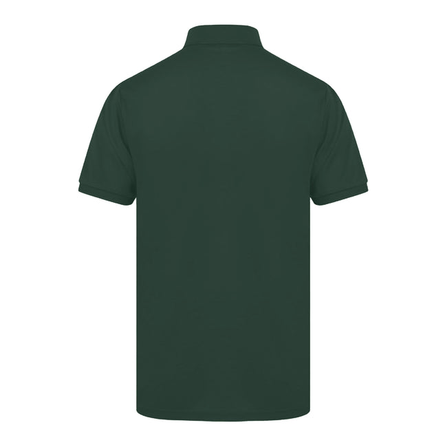 Bottle Green - Back - Henbury Mens Short Sleeved 65-35 Pique Polo Shirt
