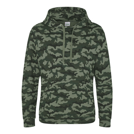 Green Camo - Front - AWDis Mens Camo Hoodie