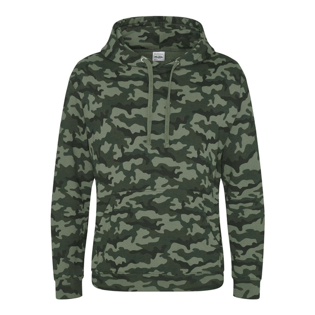 Green Camo - Front - AWDis Mens Camo Hoodie