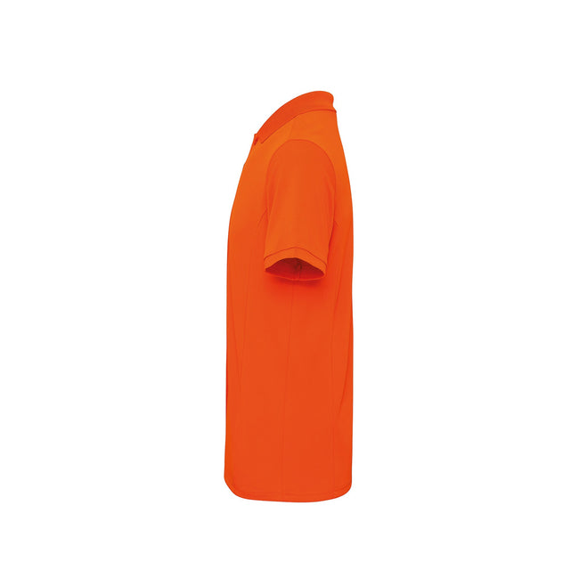 Orange - Side - Premier Mens Coolchecker Plus Pique Polo With CoolPlus