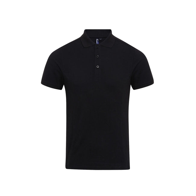 Black - Front - Premier Mens Coolchecker Plus Pique Polo With CoolPlus