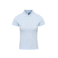 Light Blue - Front - Premier Womens-Ladies Coolchecker Plus Piqu Polo With CoolPlus
