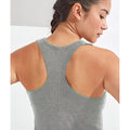 Silver Melange - Back - TriDri Womens-Ladies Laser Cut Sleeveless Vest