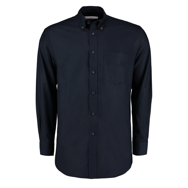 French Navy - Front - Kustom Kit Mens Workplace Long Sleeve Oxford Shirt