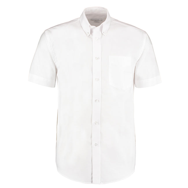 White - Front - Kustom Kit Mens Workplace Short Sleeve Oxford Shirt