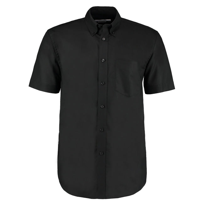 Black - Front - Kustom Kit Mens Workplace Short Sleeve Oxford Shirt