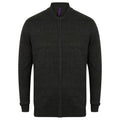 Grey Marl - Front - Henbury Unisex Adults Knitted Bomber Jacket