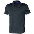 Bright Navy - Front - Henbury Mens CoolTouch Textured Stripe Polo Shirt