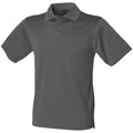 Charcoal Grey - Front - Henbury Mens Coolplus® Pique Polo Shirt