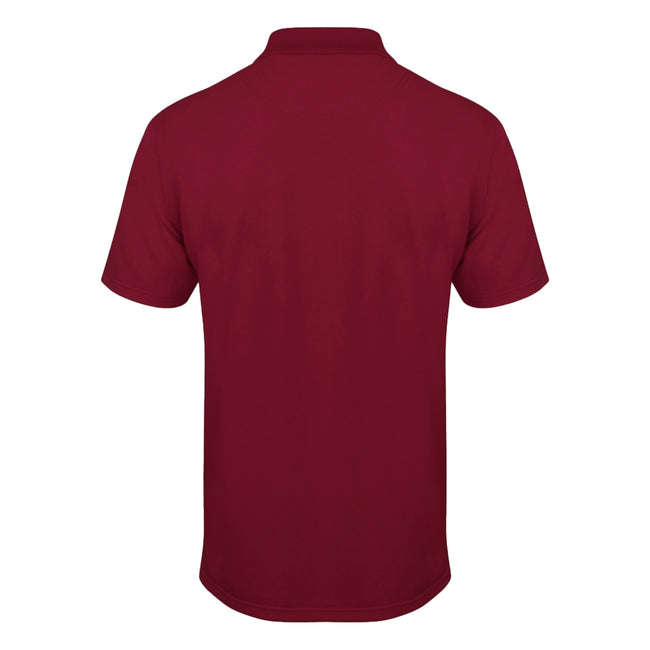 Burgundy - Back - Henbury Mens Coolplus® Pique Polo Shirt