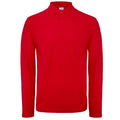 Red - Front - B&C Collection Mens Long Sleeve Polo Shirt