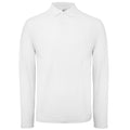 White - Front - B&C Collection Mens Long Sleeve Polo Shirt
