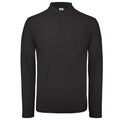 Black - Front - B&C Collection Mens Long Sleeve Polo Shirt
