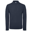 Navy - Front - B&C Collection Mens Long Sleeve Polo Shirt