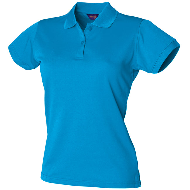 Sapphire Blue - Front - Henbury Womens-Ladies Coolplus® Fitted Polo Shirt