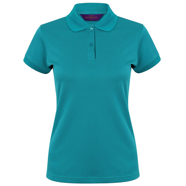 Bright Jade - Front - Henbury Womens-Ladies Coolplus® Fitted Polo Shirt