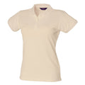 Natural - Front - Henbury Womens-Ladies Coolplus® Fitted Polo Shirt