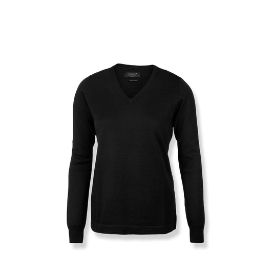 Black - Front - Nimbus Womens-Ladies Ashbury Knitted V Neck Jumper