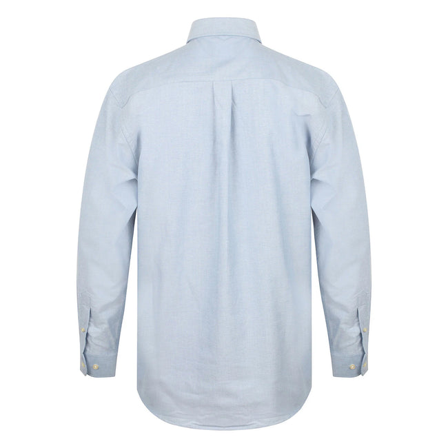 Blue - Back - Henbury Mens Long Sleeve Classic Oxford Work Shirt
