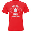 Red - Front - Christmas Shop Mens This Guy Loves Christmas Short Sleeve T-Shirt
