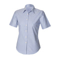 Blue - Front - Henbury Womens-Ladies Short Sleeve Classic Oxford Work Shirt