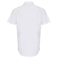 White - Back - Henbury Womens-Ladies Short Sleeve Classic Oxford Work Shirt