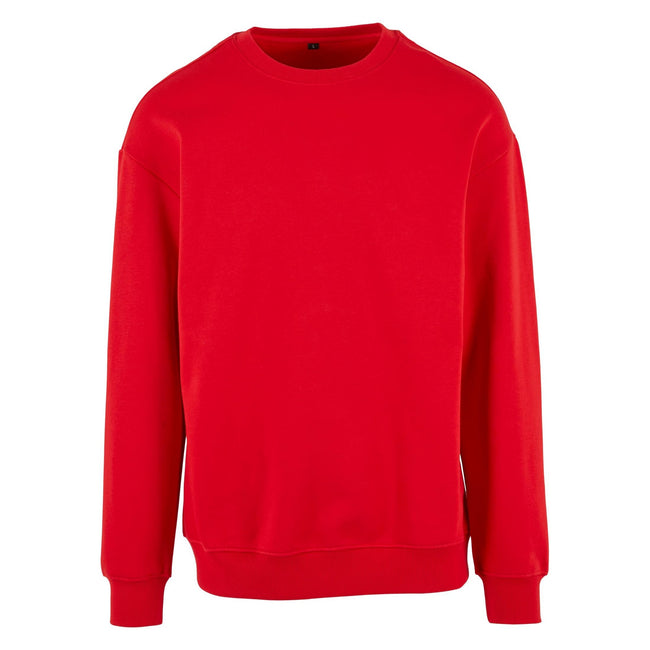 City Red - Front - Build Your Brand Mens Crew Neck Plain Sweatshirt