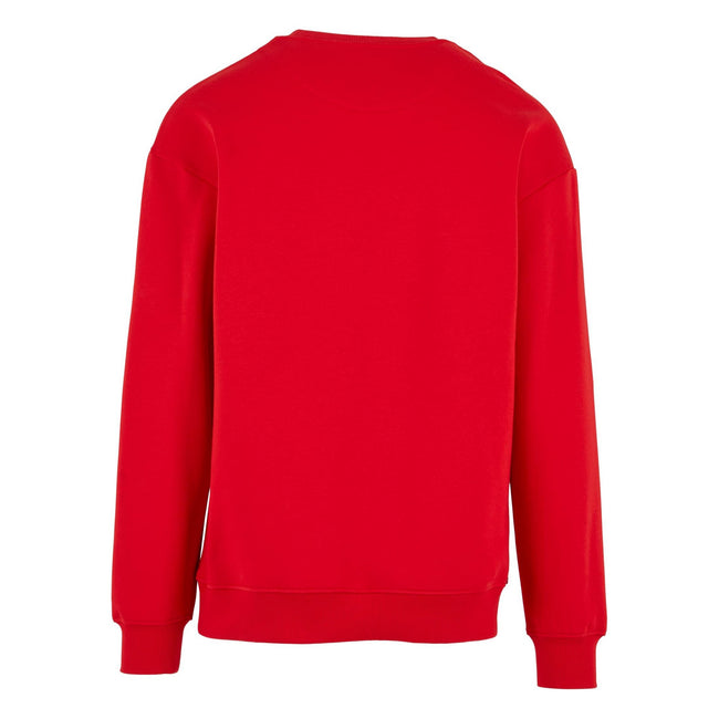 City Red - Back - Build Your Brand Mens Crew Neck Plain Sweatshirt