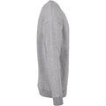 Grey - Side - Build Your Brand Mens Crew Neck Plain Sweatshirt