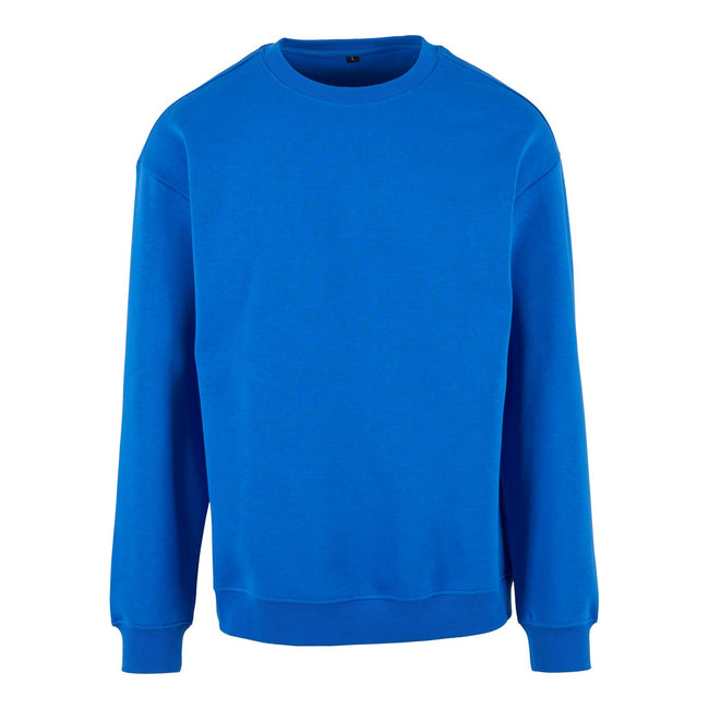 Intense Blue - Front - Build Your Brand Mens Crew Neck Plain Sweatshirt