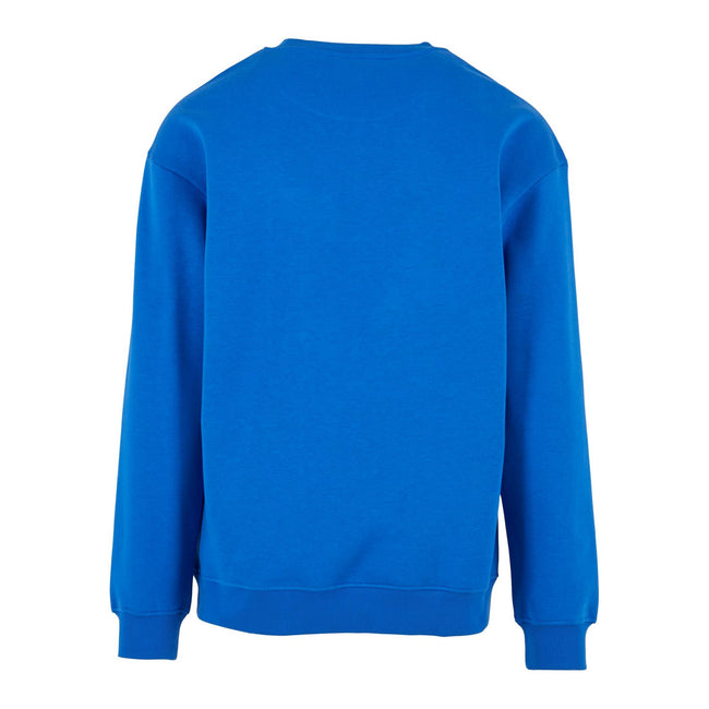 Intense Blue - Back - Build Your Brand Mens Crew Neck Plain Sweatshirt