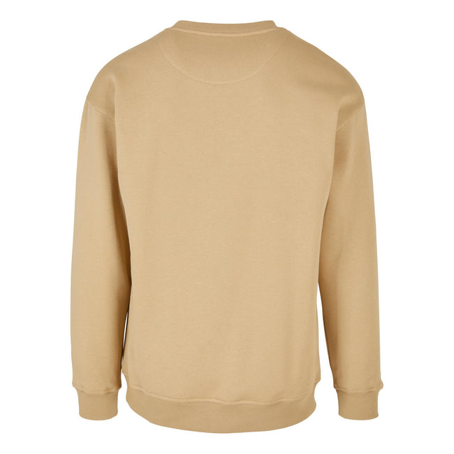 Union Beige - Back - Build Your Brand Mens Crew Neck Plain Sweatshirt