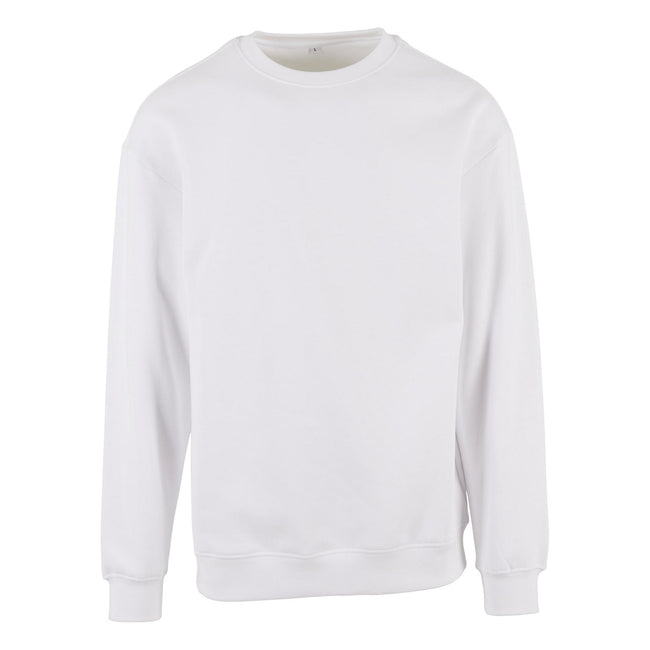 White - Front - Build Your Brand Mens Crew Neck Plain Sweatshirt