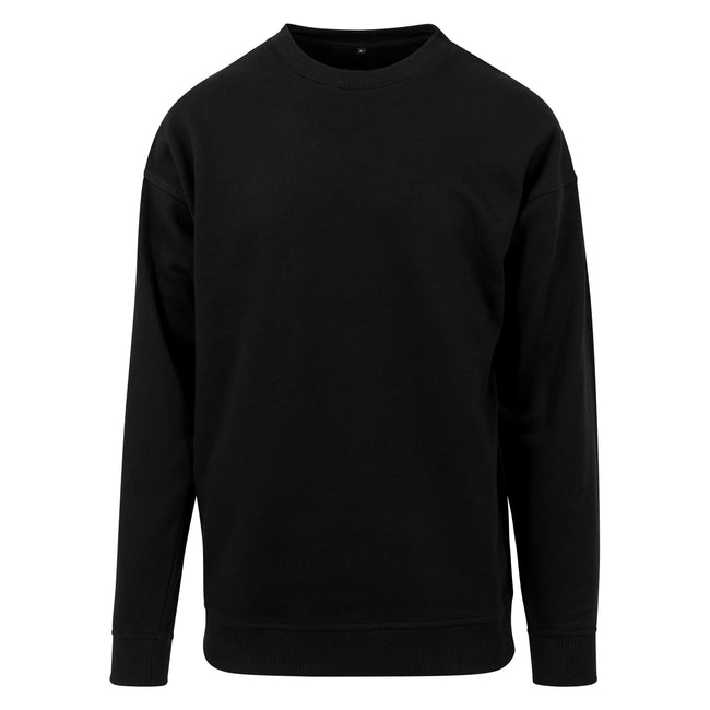 Black - Front - Build Your Brand Mens Crew Neck Plain Sweatshirt