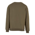 Olive - Back - Build Your Brand Mens Crew Neck Plain Sweatshirt