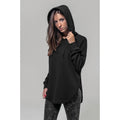 Black - Close up - Build Your Brand Womens-Ladies Oversized Hoodie
