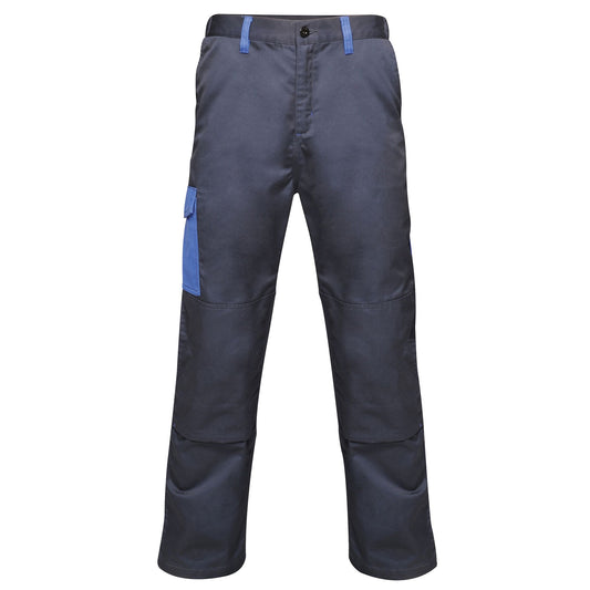 Navy- New Royal Blue - Front - Regatta Mens Contrast Cargo Work Trousers