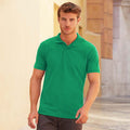 Heather Green - Back - Fruit Of The Loom Mens Iconic Polo Shirt