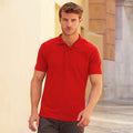 Red - Back - Fruit Of The Loom Mens Iconic Polo Shirt