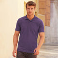 Heather Purple - Back - Fruit Of The Loom Mens Iconic Polo Shirt