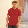 Heather Red - Back - Fruit Of The Loom Mens Iconic Polo Shirt