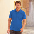 Heather Royal Blue - Back - Fruit Of The Loom Mens Iconic Polo Shirt