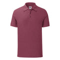 Heather Burgundy - Front - Fruit Of The Loom Mens Iconic Polo Shirt