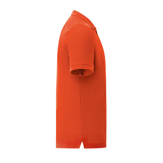 Flame Orange - Side - Fruit Of The Loom Mens Iconic Polo Shirt